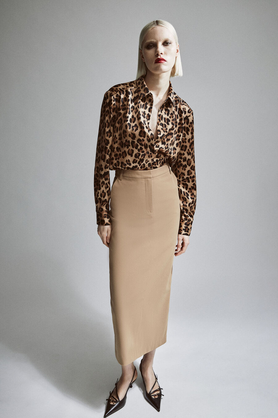 ZIA MAXI SKIRT in colour CAMEL